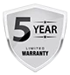 5 years warranty